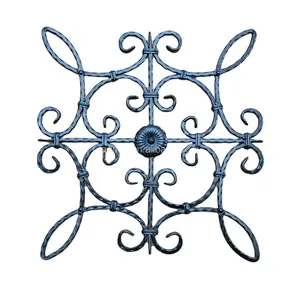 HLT Customized Staircase Insert Rosettes Forged Fence Flower Panels Gate Ornamental Rosettes Wholesale