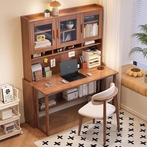 Solid Wood <b>Foldable</b> <b>Desk</b> Modern Simple Study <b>Desk</b> For Home Office Bedroom Student Computer <b>Desk</b> With Storage Shelves - Product Image 3