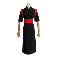 Anime Temari Cosplay Kostüm Anime Schwarz-Rotes Kimono-Kleid für Halloween-Party Cosplay-Outfit