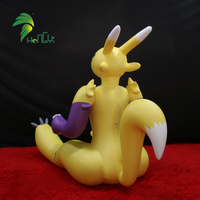 Personnage gonflable de Renamon de dessin animé de vente chaude renard assis Renamon renard jaune gonflable