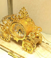 Horloge de Table en forme d'éléphant doré, de Style médiéval Antique, Base en marbre, bureau doré Antique