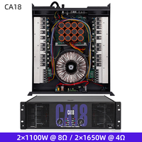 CA18 Sınıf H Profesyonel Güç Amplifikatörü 3U Raf Montajlı 2 Kanallı 3 Kademeli Güç 1100W 8 Ohm 1650W 4 Ohm Stereo Amfi Sahne DJ'i için