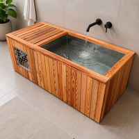 Baignoire Spa Tout-en-un Moderne Écologique en Acier Inoxydable 304 avec Refroidisseur et Filtre pour Bain de Glace, Idéale pour Salle de Bain, Extérieur, Hôtel, Salle de Sport