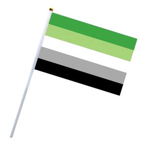 Drapeaux portables <span class=keywords><strong>LGBT</strong></span> en polyester 14x21cm, arc-en-ciel, bisexuel, fierté trans, ours, coucher de soleil, lesbienne, avec mât en PP, prêts à être expédiés - Product Image 5