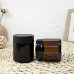 Voyage petit blanc clair noir extrait d'huile pot en verre avec couvercle CR - Product Image 5