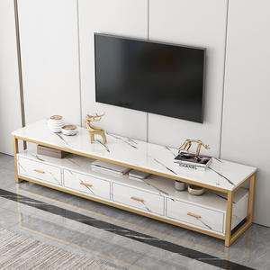 Meuble <span class=keywords><strong>TV</strong></span> pour chambre principale, petit appartement, meuble d'appoint moderne minimaliste, motif marbre, meuble d'appoint combiné - Product Image 3