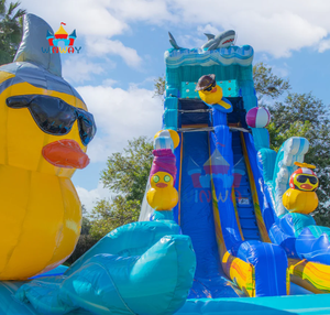 Giant Ocean Themed <b>Inflatable</b> <b>Water</b> <b>Slide</b> with Pool - Commercial Grade Dual Lane <b>Slide</b> for Summer Party Rentals & <b>Water</b> Parks - Product Image 4