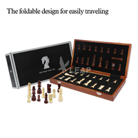 Fabricants vendant 38cm 15 pouces magnétique pliable acajou jeu d'échecs en bois jeu d'échecs de voyage pour enfants adultes