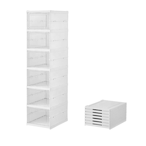 Nhựa trong suốt <span class=keywords><strong>PP</strong></span> hộp giày giá có thể gập lại và Stackable Sneaker container tiêm hình chữ nhật Giày tổ chức - Product Image 1
