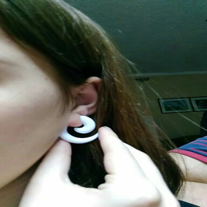 Acrílico negro y blanco oreja espiral expansor tapones para los oídos espiral oreja-Piercing Camilla cuerpo joyería 1,2mm-24mm Piercing joyería - Product Image 3