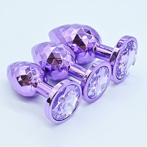 新しいデザイン3pcs安全なステンレス金属アナルバットプラグジュエリーベースアナルプラグ男性女性カップル用 - Product Image 6