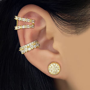 Boucles d'oreilles tendance en laiton et cuivre, zircon incrusté, plaqué or 18 carats, motif cœur pour femme, sertissage griffe, cadeau, vente en gros - Product Image 4