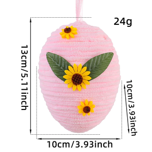 ของตกแต่งอีสเตอร์ DAMAI รูปไข่ทำจากโพลีเอสเตอร์ทอ ลายดอกไม้ เหมาะสำหรับงานปาร์ตี้วันหยุด ตกแต่งบ้าน และงานอีเว้นท์ธีมอีสเตอร์ - Product Image 6