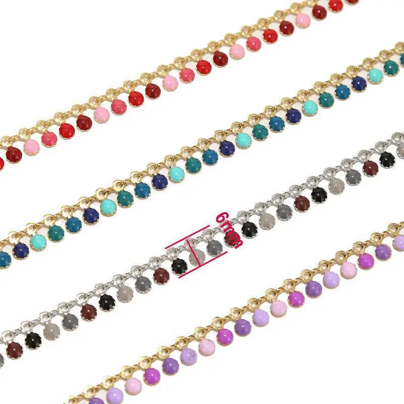 Colorful Enamel Chains Jewelry Making Women Bracelet Necklaces Accessories Findings DIY Jewelry Accessories