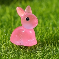 3D mignon paysage jardin dessin animé Miniature chien résine animaux figurines rougeoyant Fluorescent lumineux cadeau de noël artisanat pour les enfants