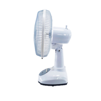 Ventilateur de table solaire numérique moderne 12 pouces DC12V avec lumières LED et panneaux solaires, rechargeable AC/DC, pour camping en extérieur