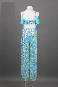 Traje <span class=keywords><strong>de</strong></span> actuación étnica con pantalones largos Traje <span class=keywords><strong>de</strong></span> baile indio clásico y elegante para actuación en escenario Traje <span class=keywords><strong>de</strong></span> entrenamiento <span class=keywords><strong>de</strong></span> baile Traje - Product Image 3
