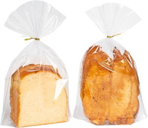 Bolsas Grandes <span class=keywords><strong>de</strong></span> Plástico Reciclable para Panadería, Impermeables, con Asa Estampada en Caliente, para Pan Casero, Ensaladas, Pasteles, Piruletas y Productos para Bebés - Product Image 1