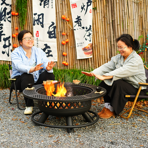 Parrilla <span class=keywords><strong>de</strong></span> Carbón Vegetal Negra <span class=keywords><strong>para</strong></span> Exteriores, Barbacoa <span class=keywords><strong>de</strong></span> Acero Inoxidable, Brasero Redondo <span class=keywords><strong>de</strong></span> 36 Pulgadas <span class=keywords><strong>para</strong></span> Jardín o Patio Trasero - Product Image 2