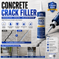 Résine époxy bi-composant pour la réparation des fissures du béton, adhésif liquide imperméable pour l'extérieur, mastic pour fissures pour la construction