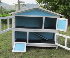 Pas cher en plein air 2 couches en bois clapier lapin maison cages - Product Image 3