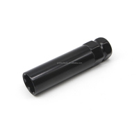 Tuerca de rueda de acero negro M14x1.5 de 2 pulgadas de altura, 7 estrías, Grado 6.8, ajuste universal, 51 mm, prueba de pulverización salina de 72 horas