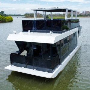 Grande vente Péniche design moderne avec barre de baignoire pour le divertissement fenêtres du sol au plafond avec de superbes vues <span class=keywords><strong>Maison</strong></span> de l'eau flottante - Product Image 3