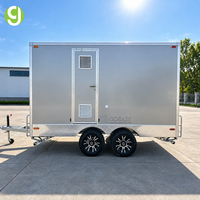Remorque de toilettes portables Goeasy robuste, conception à essieu unique, remorquage facile pour les travaux en extérieur à la ferme et au ranch