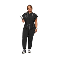 Nouvelle Combinaison Sans Manches à Col Montant et Fermeture Éclair, Effet Givré, pour Bloc Opératoire et Uniforme Hospitalier, Couleur Fig Givré