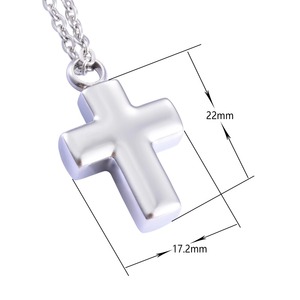 Collier pendentif croix en acier inoxydable pour urne à cendres avec conteneur, bijou commémoratif pour cendres, accessoires de crémation, cadeau - Product Image 3