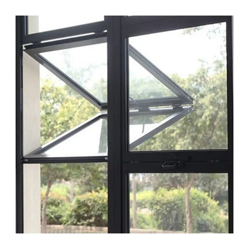 Ticari dükkan alüminyum yukarı aşağı sürgülü pencere katlanabilir temperli cam dikey katlanır pencere