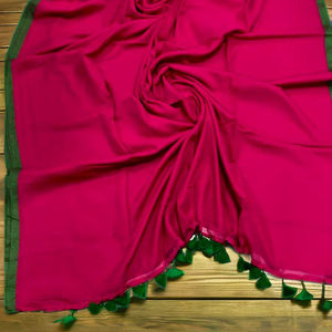 Vestido Saree Azrak de Seda/Algodón Tassar a Cuadros, Hecho a Mano, Ecológico, de Secado Rápido, Peso Medio, Tejido, para Niñas y Mujeres, para Bodas - Product Image 4