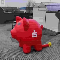 Tirelire géante gonflable rouge de 4 m avec lumière LED, logo personnalisé, modèle de tirelire cochon pour publicité bancaire/fête d'enfants/événement financier