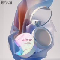 Étuis vides pour maquillage, miroir intégré, bleu et noir, pour fond de teint, poudre compacte, poudre libre et blush