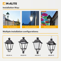 Économie d'énergie IP65 IK08 moulage sous pression en aluminium grand diffuseur AC garantie de 5 ans certifiée pour Villa Patio LED lumière de jardin