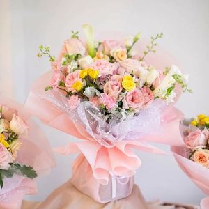50cm*4Yards/Rouleau de gaze en fil flocon de neige pour emballage de bouquets floraux, boîtes cadeaux, matériel de bricolage pour mariages, fêtes et fleuristes - Product Image 4