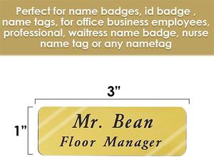 Custom Personalized Engraved Name Tag/Badge for Business, with Magnet or Pin, Sizes 1"x3" or 1.5"x3" (1"x3") - Product Image 2