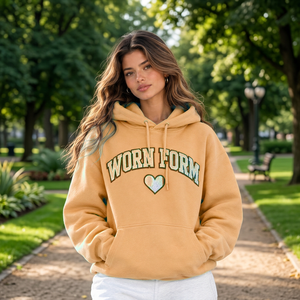 Women's <b>Pink</b> Oversized Hoodie Custom Glitter Print Heart Logo Fleece <b>Sweatshirt</b> Regular Sleeve Autumn Style Streetwear - Product Image 3
