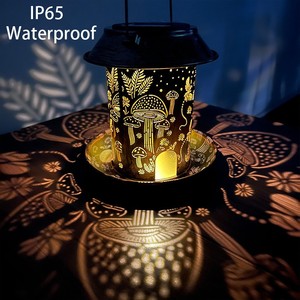 Wholesale Rated Solar Bird Feeder Hanging Ornament Garden Decor Hot Sale Creative IP65 Hollow Iron Lantern <b>LED</b> <b>Light</b> <b>Light</b> - Product Image 2