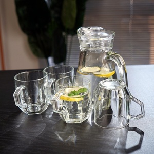 ชุดเหยือกน้ำแก้วใสพรีเมี่ยมสุดหรูของขวัญเหยือกแก้วพรีเมี่ยมดีไซน์หรูหราสำหรับใช้ในบ้านหรือสำนักงานขายส่ง - Product Image 4