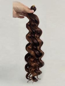 Courte longueur italienne Curl synthétique Crochet cheveux déesse boîte tressage Boho <span class=keywords><strong>coiffure</strong></span> 12 pouces pleine tête court bouclés tressage cheveux - Product Image 4