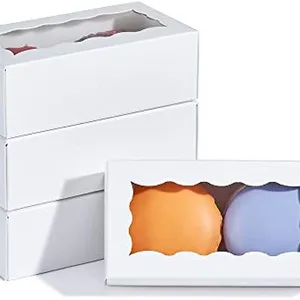 12 Stuks 4.17X2.16X1.37 Inch Premium Witte Macaron Dozen Voor 2, Macaron Containers, Macaron Verpakking Voor Bruiloft