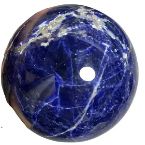美丽的方钠石球大水晶球蓝色方钠石球装饰宝石球