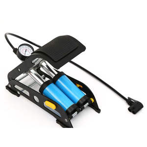 Bomba de aire de doble tubo con bomba de pie, 29,3x12,5 cm, portátil de aluminio para motocicleta y bicicleta eléctrica - Product Image 2