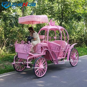 Élégante carrosse électrique rose en forme de citrouille, véhicule de luxe pour mariages, visites touristiques, cérémonies de mariage, parcs à thème et séances photo - Product Image 4