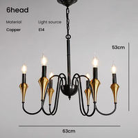 Pendentifs rétro personnalisés à LED en cristal de cuivre, éclairage à suspension au design moderne pour salle à manger et salon, lustre de campagne américaine