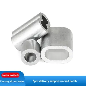 एल्यूमीनियम आस्तीन स्टील वायर रस्सी सहायक उपकरण अंडाकार और 8 आकार के बकल और क्लैंप - Product Image 2