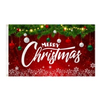 Drapeau décoratif personnalisé pour la maison, grande bannière de Noël 3x5 pieds, résistante à la décoloration, en tissu, pour l'extérieur, saison hivernale