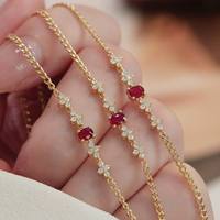 Bracelet à maillons en argent sterling 925 plaqué or 18 carats avec breloques en zircon, bijoux tendance pour femme, idéal comme cadeau
