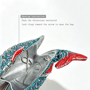 Cute Goldfish Shaped Crystal Evening <strong>Bag</strong> Handmade Unique Women's <strong>Clutch</strong> Handbag <strong>for</strong> <strong>Wedding</strong> Party Wholesale - Product Image 5